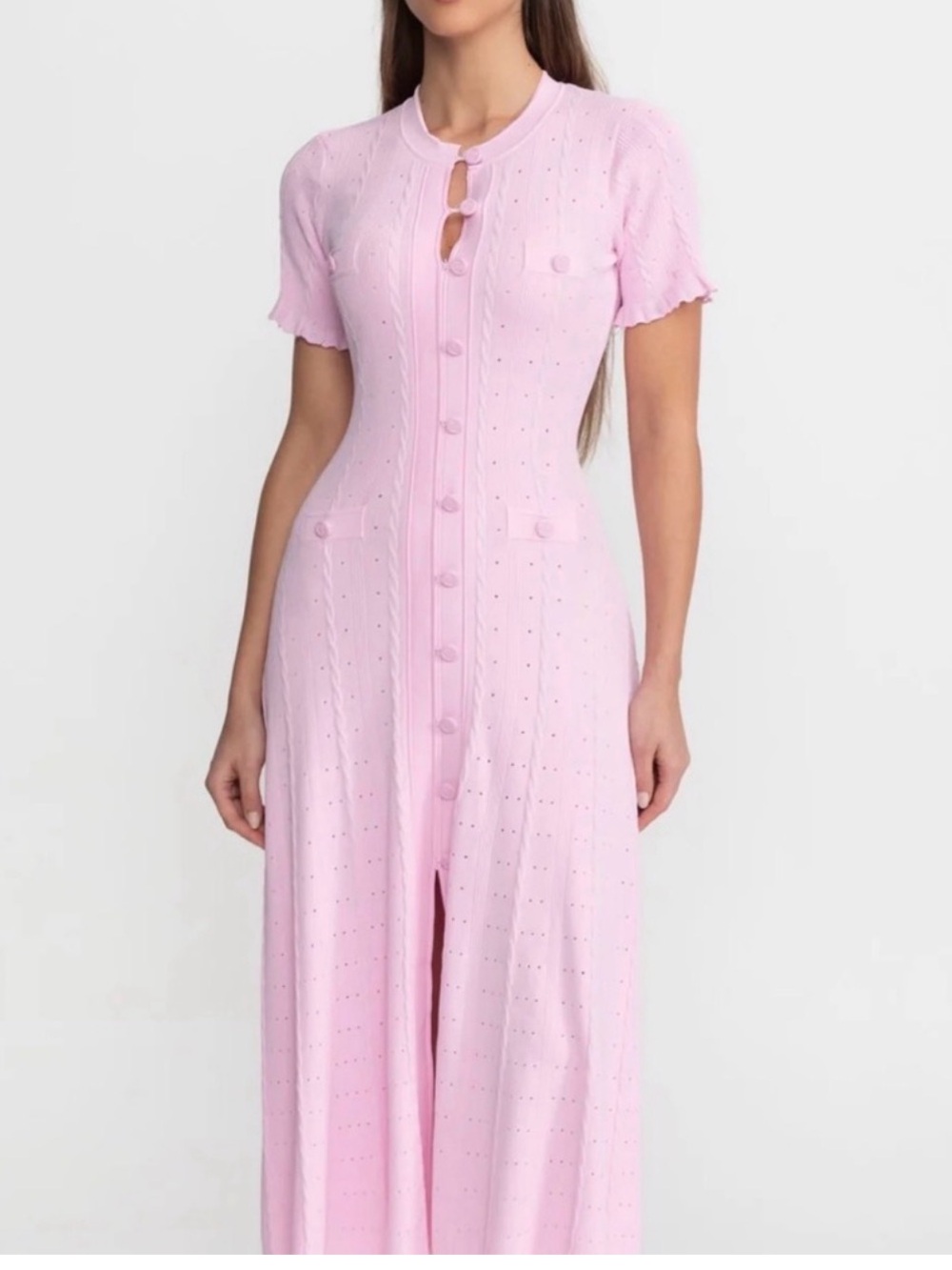 Sandro Like Women's Pink Short-Sleeve Knit Dress